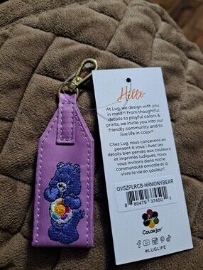 lug Care Bear Embroidered Key Fob with Gold Clip